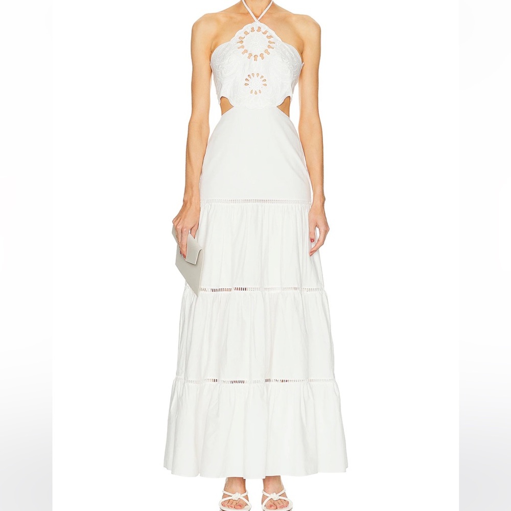 Patbo Lasercut Cotton Poplin Maxi Dress